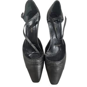 Women's Gray Low Heel Closed Toe Ankle Strap Shoes - Size: 8 1/2